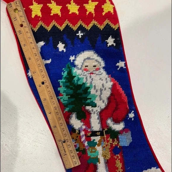 Needlepoint Santa Claus Stocking - Picture 5 of 7